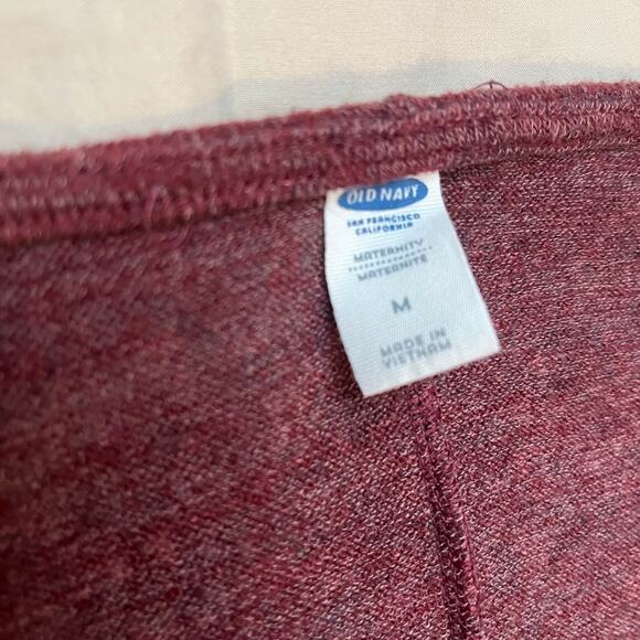 Old Navy Maroon Cowl Neck Maternity Knee Length Dress Size Medium - Picture 2 of 4